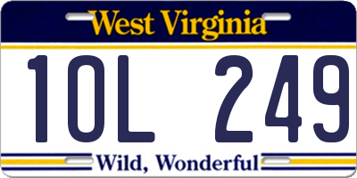 WV license plate 1OL249