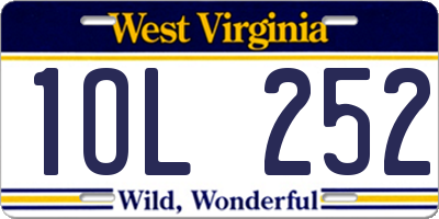 WV license plate 1OL252