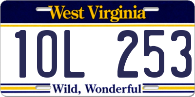 WV license plate 1OL253