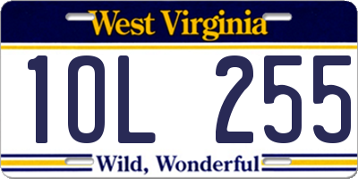 WV license plate 1OL255