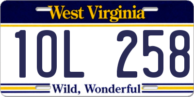 WV license plate 1OL258