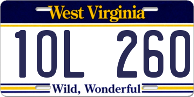 WV license plate 1OL260