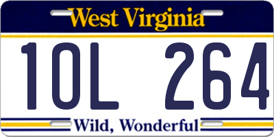 WV license plate 1OL264