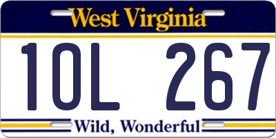 WV license plate 1OL267