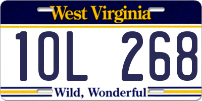 WV license plate 1OL268