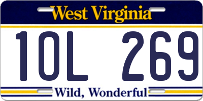 WV license plate 1OL269