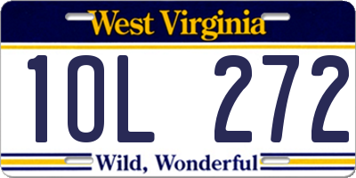WV license plate 1OL272