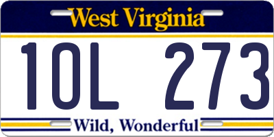 WV license plate 1OL273