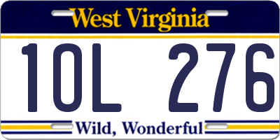 WV license plate 1OL276