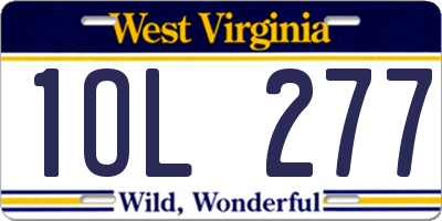 WV license plate 1OL277