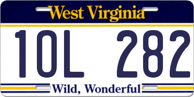 WV license plate 1OL282