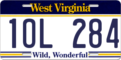 WV license plate 1OL284
