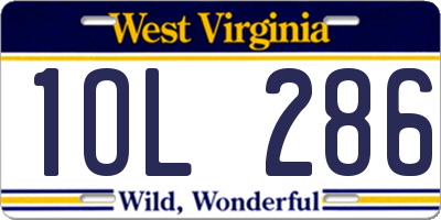 WV license plate 1OL286