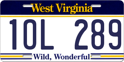 WV license plate 1OL289