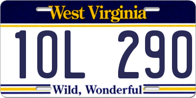 WV license plate 1OL290