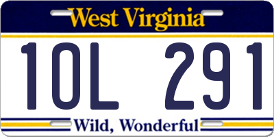 WV license plate 1OL291