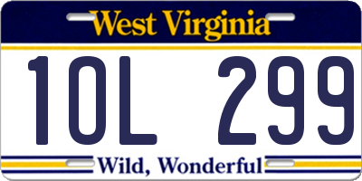 WV license plate 1OL299