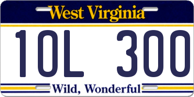 WV license plate 1OL300