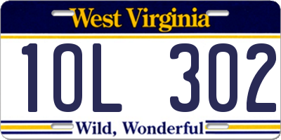 WV license plate 1OL302