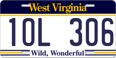 WV license plate 1OL306