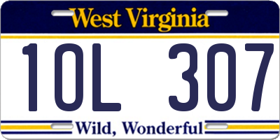 WV license plate 1OL307