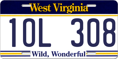 WV license plate 1OL308
