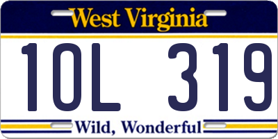 WV license plate 1OL319