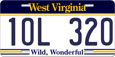 WV license plate 1OL320