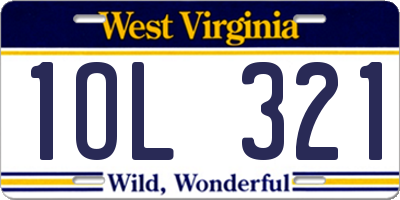 WV license plate 1OL321