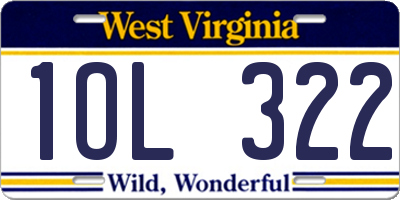 WV license plate 1OL322