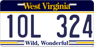 WV license plate 1OL324