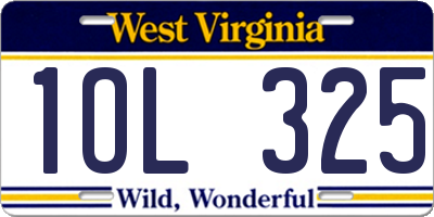 WV license plate 1OL325
