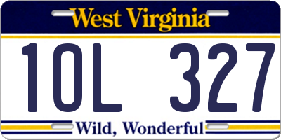 WV license plate 1OL327