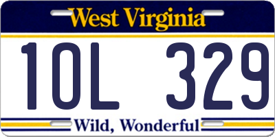 WV license plate 1OL329