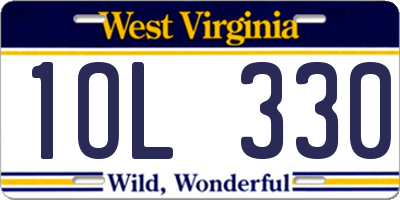 WV license plate 1OL330