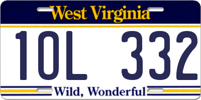 WV license plate 1OL332