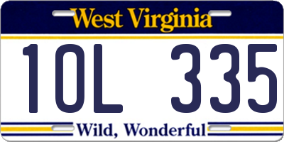 WV license plate 1OL335