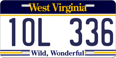 WV license plate 1OL336