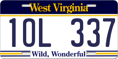 WV license plate 1OL337