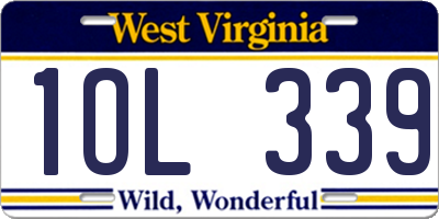 WV license plate 1OL339