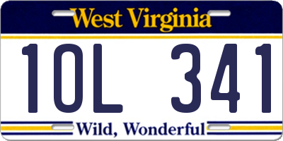 WV license plate 1OL341