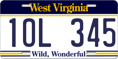 WV license plate 1OL345