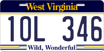 WV license plate 1OL346
