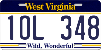 WV license plate 1OL348