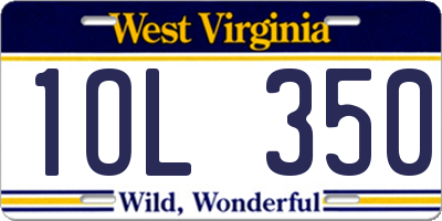 WV license plate 1OL350