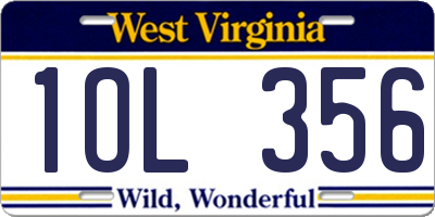 WV license plate 1OL356