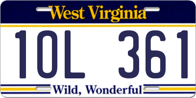 WV license plate 1OL361
