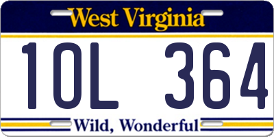 WV license plate 1OL364