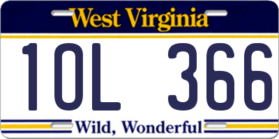 WV license plate 1OL366