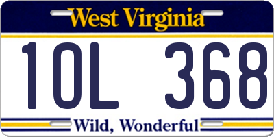 WV license plate 1OL368
